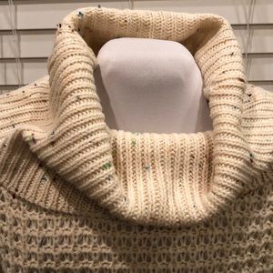 🚂Cow neck chunky cream sweater